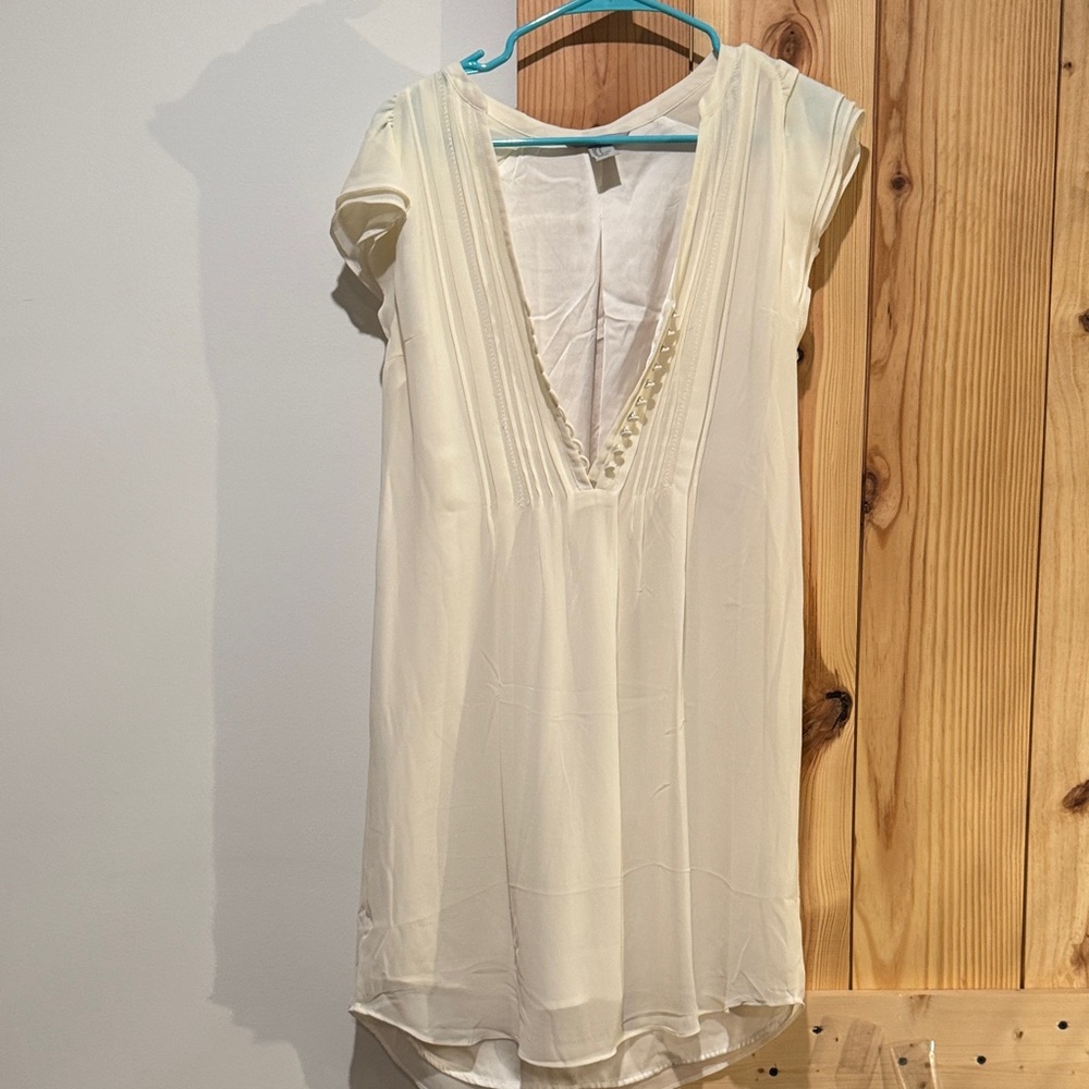 H&M Cream V-Neck Dress